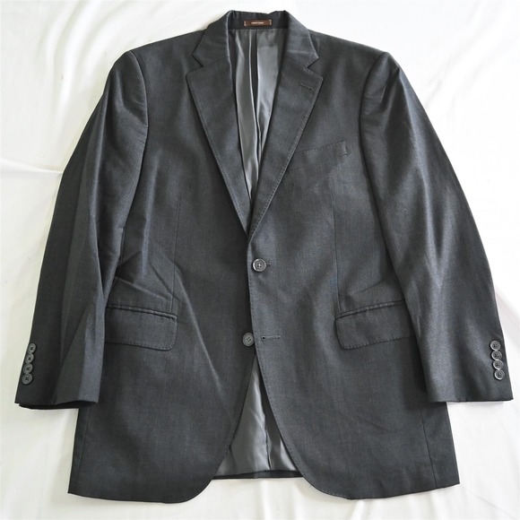 Peter‎ Millar 40R Gray Glenn Check 100% Wool Mens Blazer Sport Coat Jacket